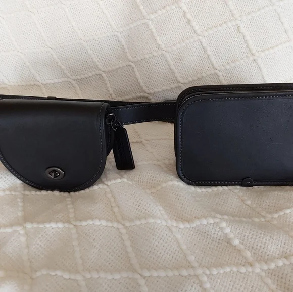 Coach Black Leather Multi Belt Bag Set - Picture 6 of 13